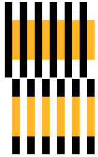 Vous vous en doutez maintenant, les rectangles oranges sont de couleurs identiques