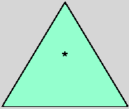 l'étoile n'est pas plus près du sommet du triangle que de la base.