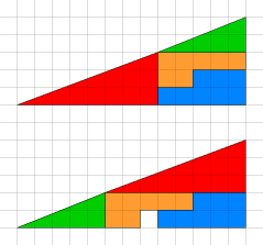 En fait, le triangle du haut est concave et celui du bas est convexe. Ce qui est suffisant pour créer un trou.